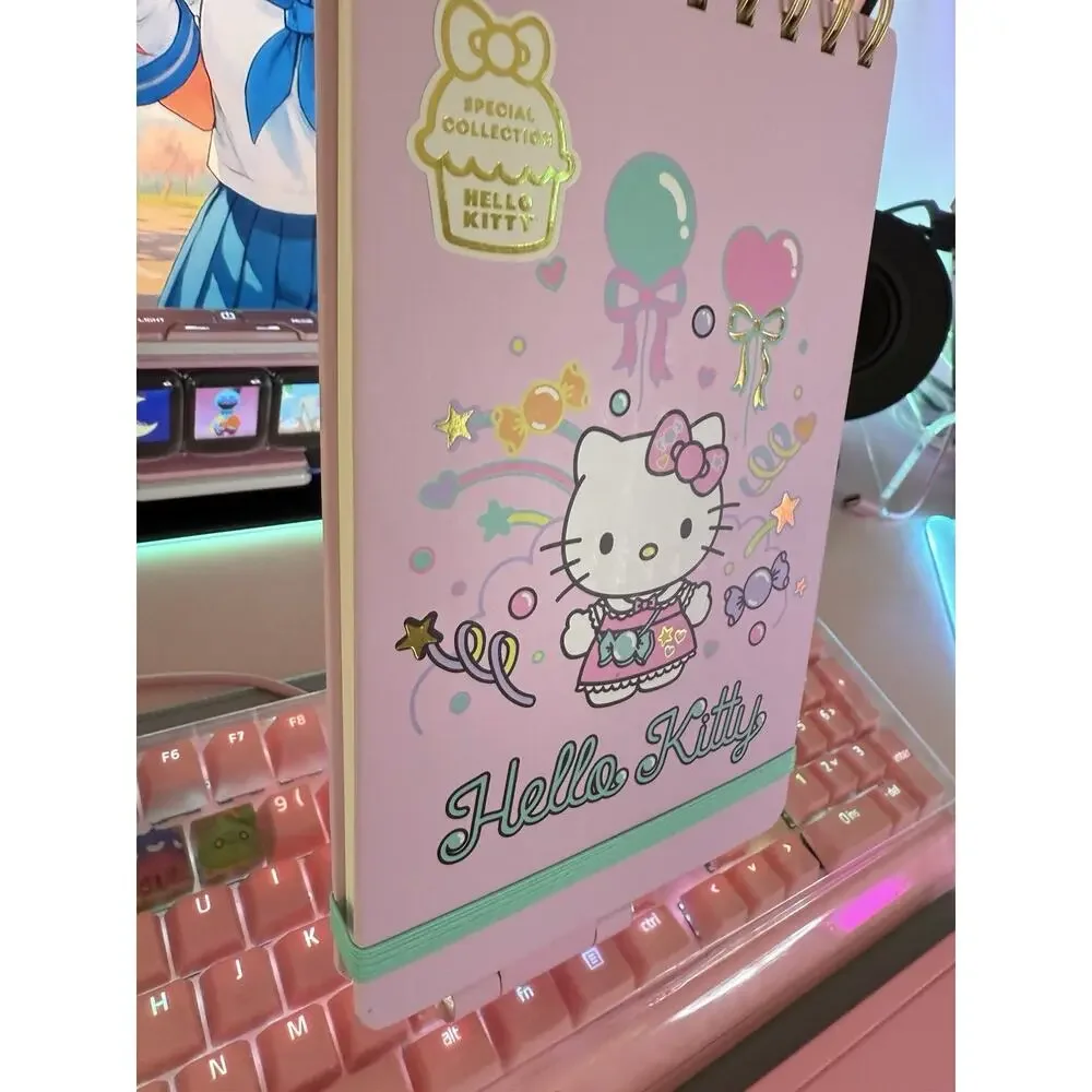 Sanrio Hello Kitty Notebook Sweet Celebration Metallic Top Spiral Elastic 2024